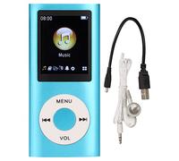 Culnflun Lecteur mp3 élégant Sound sans Perte Multifonctionnel Slim de 1,8 Pouce écran LCD Portable Mot Mp3 Music pour Les étudiants Voyageurs Aluminium Alloy 64 Go (Blue)