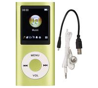 Culnflun Lecteur mp3 élégant Sound sans Perte Multifonctionnel Slim de 1,8 Pouce écran LCD Portable Mot Mp3 Music pour Les étudiants Voyageurs Aluminium Alloy 64 Go (Green)