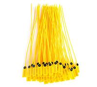 Culnflun Lot de 100 scellés de sécurité en plastique jaune 40 cm pour camion, attaches de câble avec numéro, scellés de transport inviolables pour logistique, entrepôt, expédition