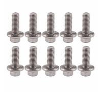 Culnflun M6 Boulons de tête hexagonale à bride Vis hexagonales de bride, boulons de tête de lave-glace, acier inoxydable 18-8 (304), finition ordinaire, 10 pcs (M6 * 25)
