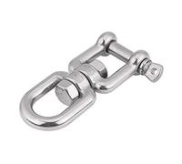 Culnflun Paire de manilles pivotantes à mâchoire en Acier Inoxydable 304, Manille à Pression de 10 mm, drisse de Voile, Anneau pivotant Robuste, Dispositif à Manille roulante (12mm)