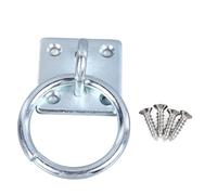 Culnflun Plaque d'anneau d'attache pour Cheval, Anneau d'attelage Mural antirouille en métal pour Le Bain Stable des Chevaux et l'attache du Fer plaqué Ni avec 4 vis