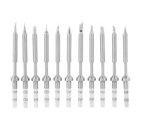 Culnflun Pointes de fer à souder TS100 Pointes de rechange haute performance en acier inoxydable pour fer à souder TS100 Fabrication à chauffage rapide Conception standardisée (Jeu de 11 pannes de