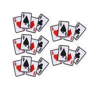 Culnflun Poker Ace Iron on Patch 5PCS Classic Playing Card Design Fabric Sticker pour vêtements de vêtements Chaussure Home Decor Durable Tissu Material 11.5x6,5 cm