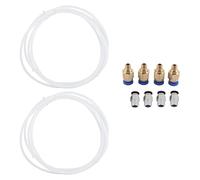 Culnflun PTFE PTEE Tube, 1m 4 mm OD 2 mm ID avec PC4 M6 Raccord rapide et PC4 M10 Aliment pneumatique droit Push pour se connecter pour des accessoires d'imprimantes PLA ABS 3D PLA
