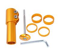 Culnflun Rallonge de Potence de vélo en Alliage d'aluminium, Tube de Fourche Avant réglable en Hauteur pour VTT, avec 4 rondelles et clé hexagonale (Jaune)