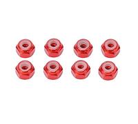 Culnflun RC Aluminum Lock Nut Set M2 Hex for Axial Scx24 1/24 Wheel Nuts for Improved Performance (Red)