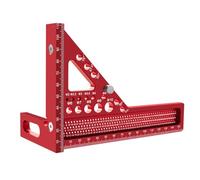 Culnflun Règle de mesure multi-angle 3D, 22,5 90 degrés en aluminium Métrique Métrique Carré Carré Carré, Scribing Hole avec broche pour les enthousiastes du bois Carpenters Carpen