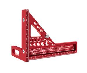 Culnflun Règle de mesure multi-angle 3D, 22,5 90 degrés en aluminium Métrique Métrique Carré Carré Carré, Scribing Hole avec broche pour les enthousiastes du bois Carpenters Carpen