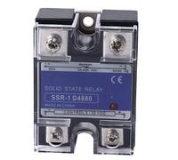 Culnflun Relais à semi-conducteurs monophasé, entrée SSR DC vers AC 3-32VDC vers sortie 24-480VAC 60A Couvercle en plastique monophasé pour contrôleur de température de thermostat (80A)