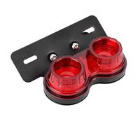 Culnflun Round Motorcycle LED Brake Tail Light, Universal Modified Accessory with Red Lens, 12V, ABS Material High Brightness Rear Lamp for ATV Scooter ((Red Cover))