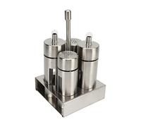 Culnflun Salière et shakers, ensemble distributeur d'huile et de vinaigre, shaker de bouteille de vinaigre en acier inoxydable 304 avec support de base, grande capacité pour cuisin