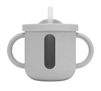 Culnflun Silicone Sippy Cups Double Handles Leakproof Training Cup For Toddlers Home Travel Lightweight Durable Microwave Dishwasher Safe 2 Pack (Gray)