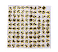 Culnflun Simulation Fisheye Autocollant Professional Fishing Lure Eyes 3D Design Realist Fish Eyes Material Material 7 mm Diamètre 100pcs pour Les appâts et l'artisanat DIY (Or)