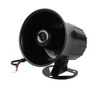 Culnflun Sirène d'alarme, 110 DB DC 12 V, Fil électrique, klaxon Puissant, système Anti-cambriolage pour la sécurité extérieure, Coque ABS Ignifuge, Noir, 10,2 x 10,6 cm