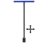 Culnflun Steel Water Meter Key Wrench, Adjustable Length, 4 Way Multi-Functional Utility Key, Multifunction T Handle Curb Key With 4 Way Utility Tool for Curb Main, Underground Sto (Blue)