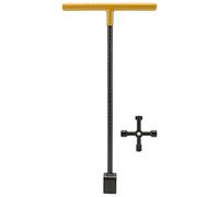 Culnflun Steel Water Meter Key Wrench, Adjustable Length, 4 Way Multi-Functional Utility Key, Multifunction T Handle Curb Key With 4 Way Utility Tool for Curb Main, Underground Sto (Yellow)