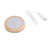 Culnflun Tasse de Tasse, Tasse USB à Grain de Bois, Chauffage à Tasse Non Glissante, Tasse de café à thé au Lait d'eau Portable, Bois GR pour Le Bureau à Domicile (Grain de Noyer léger)