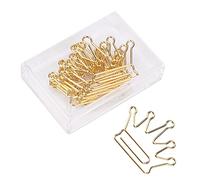Culnflun Trombones en métal doré 10 pièces, Clip d'organisation de Document de marquage de Signet en Forme de Couronne pour Documents Fournitures de Papeterie de Bureau décoratives