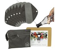 CuloClean 7pcs (S) Petite serviette hygiénique menstruelle réutilisable en fibre de bambou. Protège-slips écologiques, en tissu respirant et imperméable + sac + bidet portable