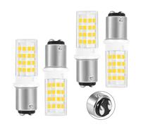 Culot BA15D, LED à double contact, 230V, 3W (équivalent à une ampoule halogène de 40W), ampoule de rechange pour machines à coudre, ampoule domestique, sans scintillement (Daylight White 6000k, 4pack)