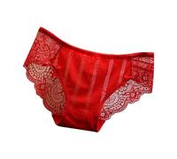 Culotte Anti Bactérienne pour Femme, en Dentelle sans Traces, Taille Basse, Sexy, Pur désir, Soie Douce et rafraîchissante, Pantalon Triangle à Entrejambe en Coton Lisse (RD1, L)