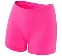 Culotte Anti-Transparence Femme Shorty Modèle À Porter Seul Ou en sous-Vêtement Basique pour Yoga, Sport, Robe Été Taille Haute Anti-Traces Confection Coton Doux Respirable (Rose Vif,M)