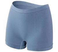 Culotte Anti-Transparence Femme Shorty Modèle À Porter Seul Ou en sous-Vêtement Basique pour Yoga, Sport, Robe Été Taille Haute Anti-Traces Confection Coton Doux Respirable (Bleu,4XL)