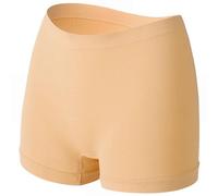 Culotte Anti-Transparence Femme Shorty Modèle À Porter Seul Ou en sous-Vêtement Basique pour Yoga, Sport, Robe Été Taille Haute Anti-Traces Confection Coton Doux Respirable (Beige,L)