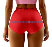 Culotte Bikini Femme en Dentelle Douce avec Imprimé Floral Saint-Valentin Confortable Respirante pour Les Jais (Red, S) #51