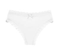 Culotte Blanche Femme Coton String de Sport Sexy en Dentelle, Couture en Soie glacée, sans Couture, et Respirant, Taille Basse, Type T, sous-vêtements pour Fesses de Grande Taille oxer (White, S)