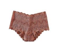 Culotte confortable en dentelle pour femme - Grande taille - Extensible - Doux - Pour un confort tout au long de la journée (2), marron, 3XL