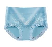 Culotte Confortable Respirante Dentelle Taille Moyenne Coton Pure pour Femme Mode