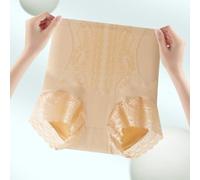 Culotte confortable taille haute sans couture pour femme avec dentelle pour post-partum (L abricot)