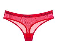 Culotte Coton Femme Dames Sexy Transparent Net Culottes Lettres Imprimé Taille Basse sans Couture Femmes Slip String(Red,M)