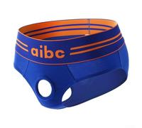 Culotte de bikini en coton pour homme avec trou ouvert sur le devant pour un style visuel inspiré de la lingerie (M bleu)