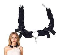 Culotte de cuisse gothique | 1 accessoire séduisant avec anneau cardiaque | 35+5 cm Legre punk élastique pour femme, idéal pour club, festival, lingerie ou cosplay, réglable, confortable