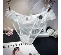 Culotte De Hipster Confortable 3 pièces Transparent neige Imitation maille Aux Femmes culottes à volants Sexy dentelle bas Sexy sans couture coton bas noir Bikini Shorts Ensemble Complet De Slips Exte
