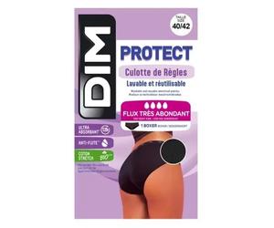 Culotte de rÃšgles forme boxer flux trÃšs abondant femme DIM Protect Noir 44/46