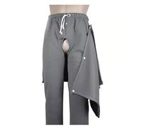 Culotte de soins for patients alités en polaire Plus, for personnes âgées souffrant d'incontinence, chaude, entrejambe ouvert, for patients handicapés en chirurgie, facile à porter(Grey,XXXX-Large)