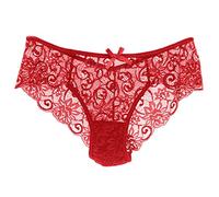Culotte Dentelle Femme Sexy Slips Femme Taille Mi-Haute Découpe Solide Transparent Élasticité sous-Vêtements avec Noeud Invisible Respirants et Confortables Chic et Charmant de Mode Culottes