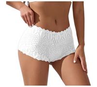 Culotte Dentelle Femme Taille Haute Boxer Sexy Push Up sous Vetements Chic Et élégant Extensible Confortables Douces Respirant Lingerie Shorty Casual sans Couture Couleur Unie Underwear