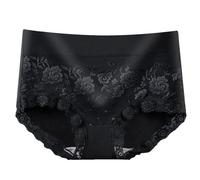 Culotte Dim Femme Coton sous-vêtements Bikini Taille Haute pour Femmes, sous-vêtements Lisses, Respirants pour Dames Panty Gainant Ventre Plat Feel Natural Culotte (Black, XXL)
