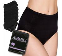 Culotte en coton Angelika avec taille haute, paquet de 6 pièces, noir, taille 3,5 mm, taille. M