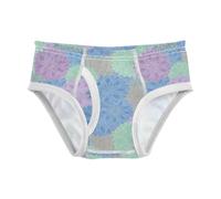 Culotte en coton bleu aquarelle fleur pour garçons, dos une pièce