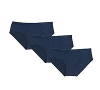 Culotte en Coton De Couleur Unie pour Femme Culotte Confortable Et Respirante à Taille Basse sous-VêTements De Base LéGers Et Extensibles (Bleu Marine 3PC,M)