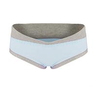 Culotte en coton de grossesse, sous-vêtements de maternité taille basse respirant doux slips d'allaitement réglables culottes en coton(bleu-L)
