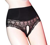 Culotte en Dentelle Florale Sexy Taille Haute Culotte en Dentelle Ouverte à l'entrejambe Coton S
