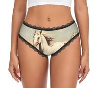 Culotte en dentelle imprimée Cheval Blanc Cabré pour femme - Taille basse,