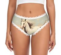 Culotte en dentelle imprimée Cheval Blanc Cabré pour femme - Taille basse,